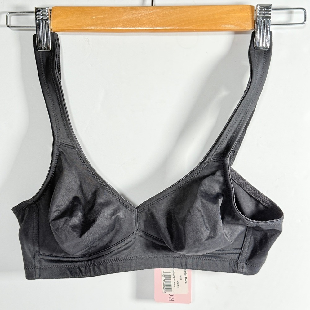 New Anita Twin Comfort Bra Wirefree Full Coverage Black Support Size 32 C